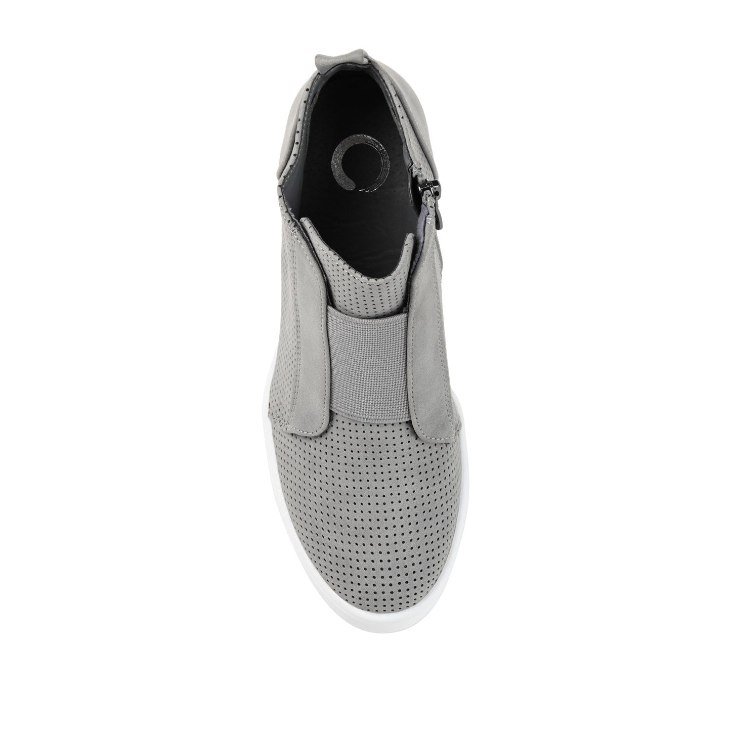Journee CLARA WEDGE SNEAKERS IN VEGAN LEATHER - Grey PU