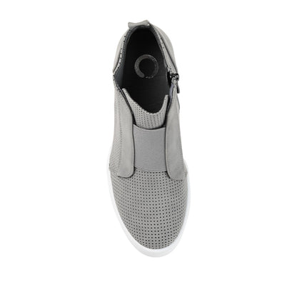 Journee CLARA WEDGE SNEAKERS IN VEGAN LEATHER - Grey PU
