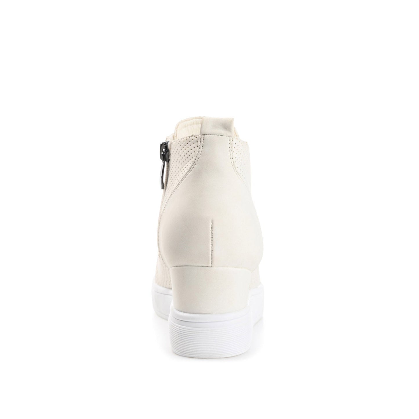 Journee CLARA WEDGE SNEAKERS IN VEGAN LEATHER - Bone PU