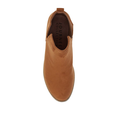 Journee RIMI BLOCK HEELED BOOTIES IN WIDE - Camel