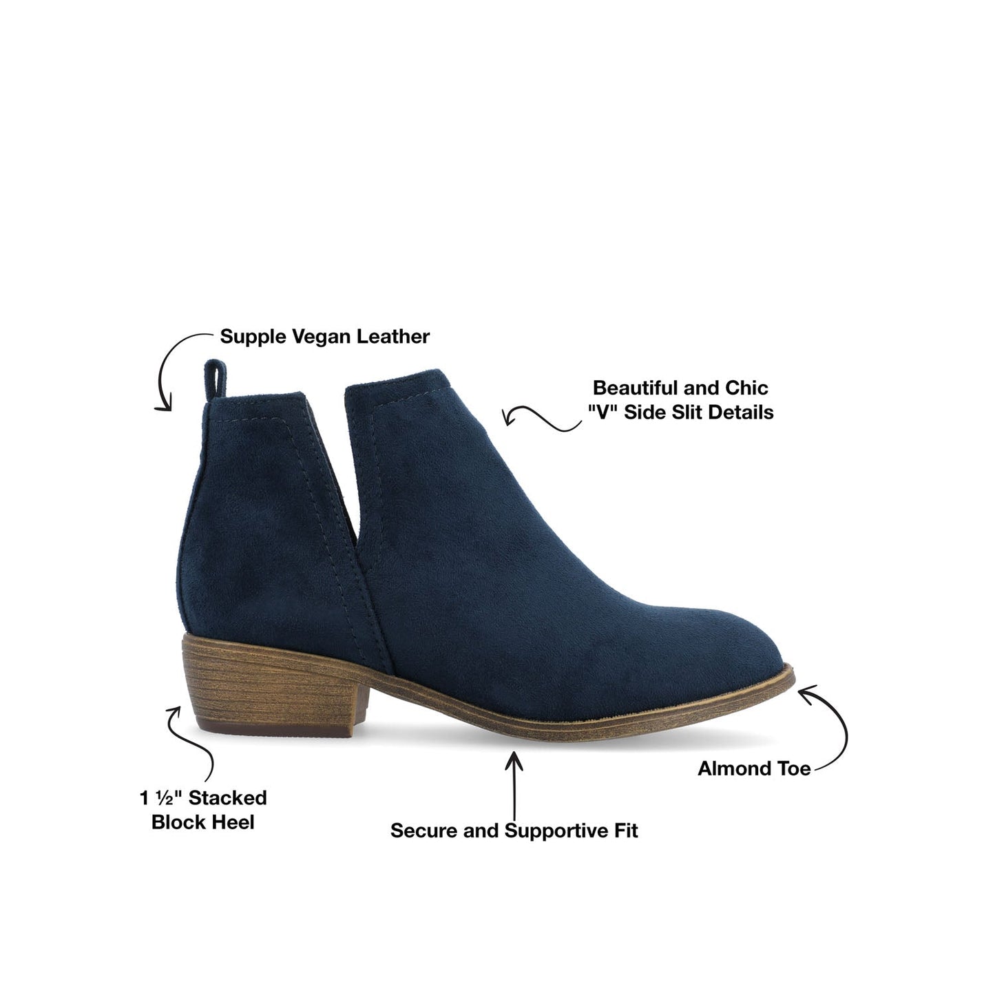 Journee RIMI BLOCK HEELED BOOTIES IN WIDE - Blue