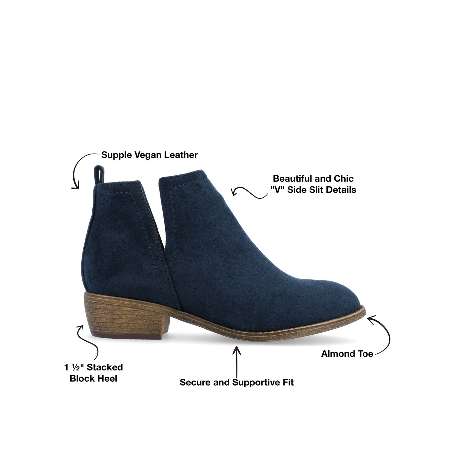Journee RIMI BLOCK HEELED BOOTIES IN WIDE - Blue