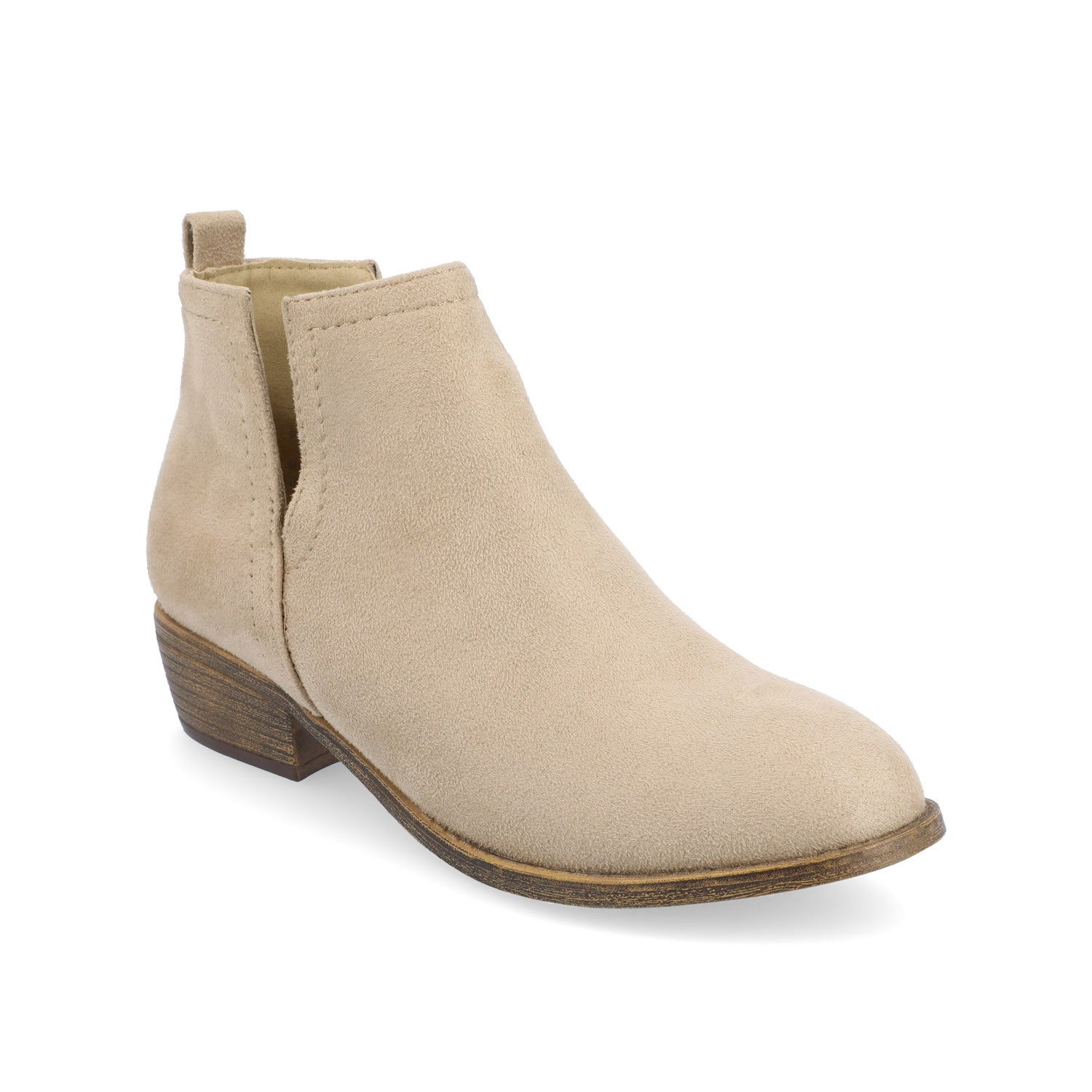 Journee RIMI BLOCK HEELED BOOTIES IN WIDE - Stone