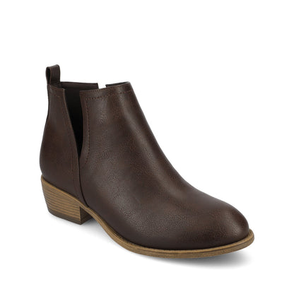 Journee RIMI BLOCK HEELED BOOTIES IN WIDE - Brown PU