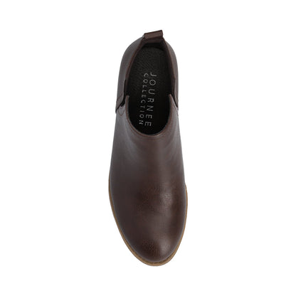 Journee RIMI BLOCK HEELED BOOTIES IN WIDE - Brown PU