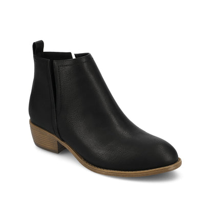 Journee RIMI BLOCK HEELED BOOTIES IN WIDE - Black PU