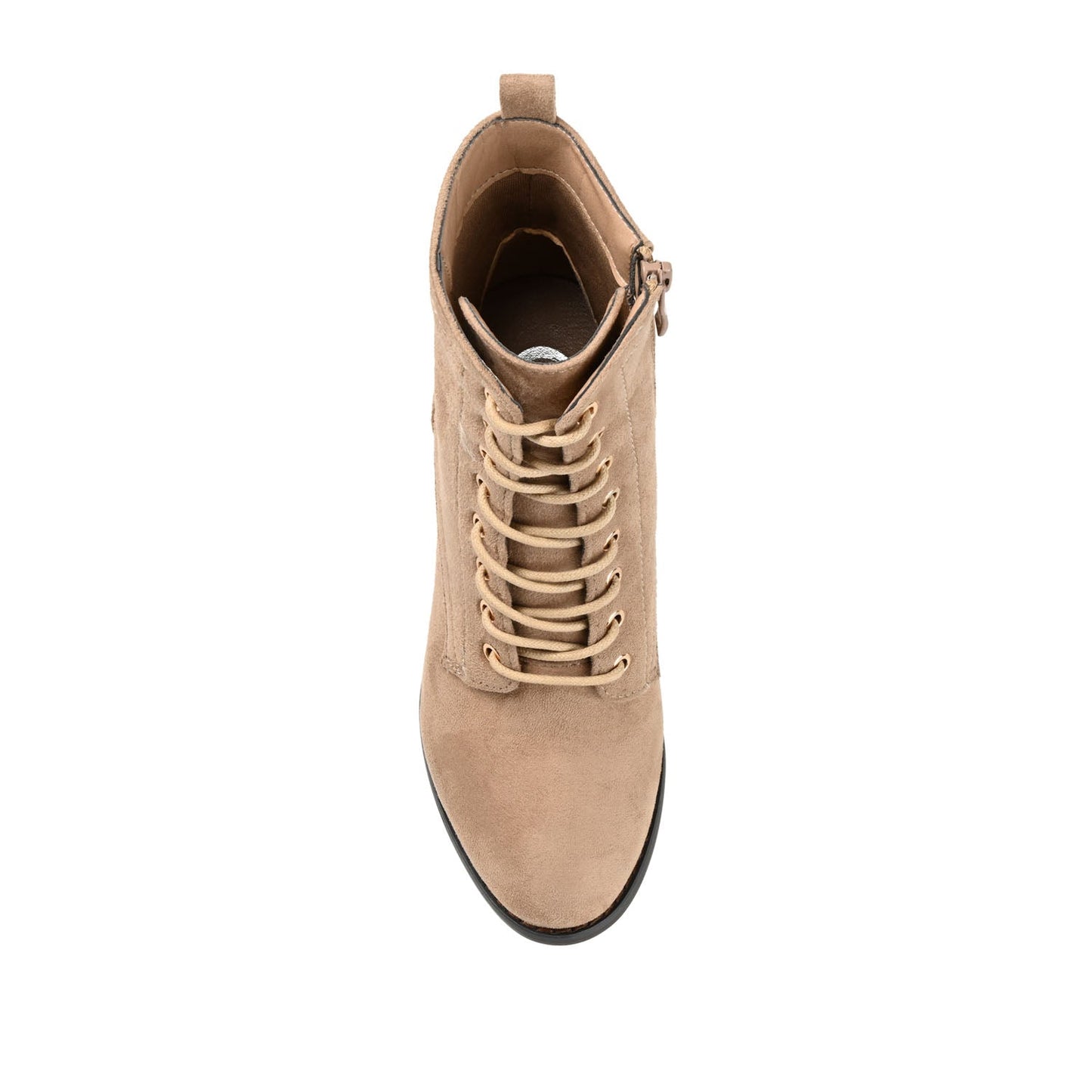 Journee BAYLOR LACE-UP BOOTIES IN WIDE - Taupe Suede