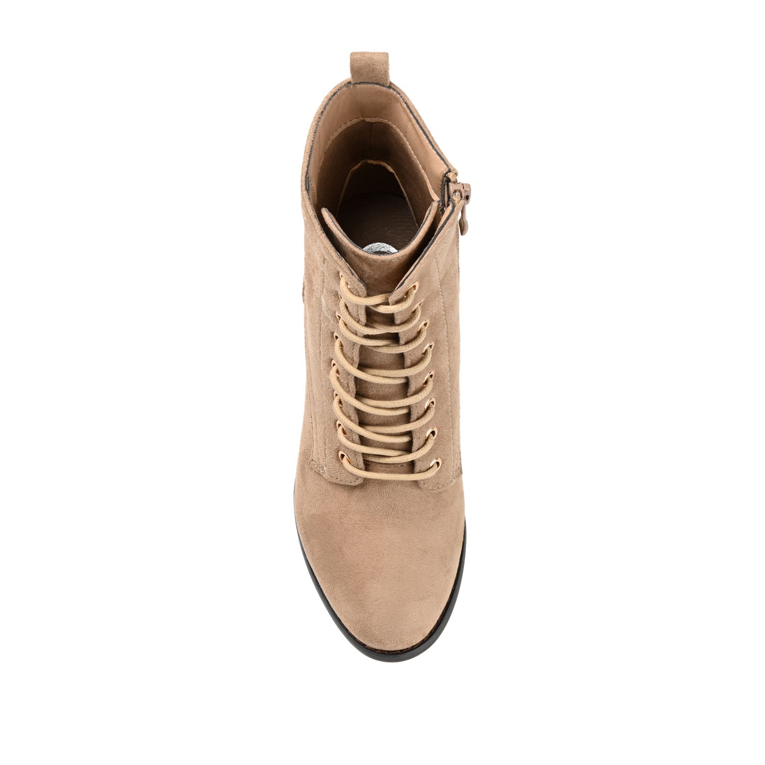 Journee BAYLOR LACE-UP BOOTIES IN WIDE - Taupe Suede