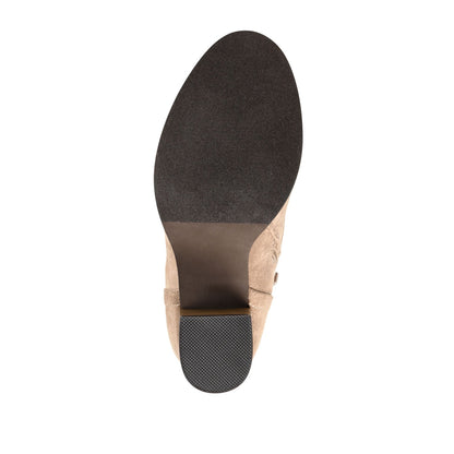 Journee BAYLOR LACE-UP BOOTIES IN WIDE - Taupe Suede