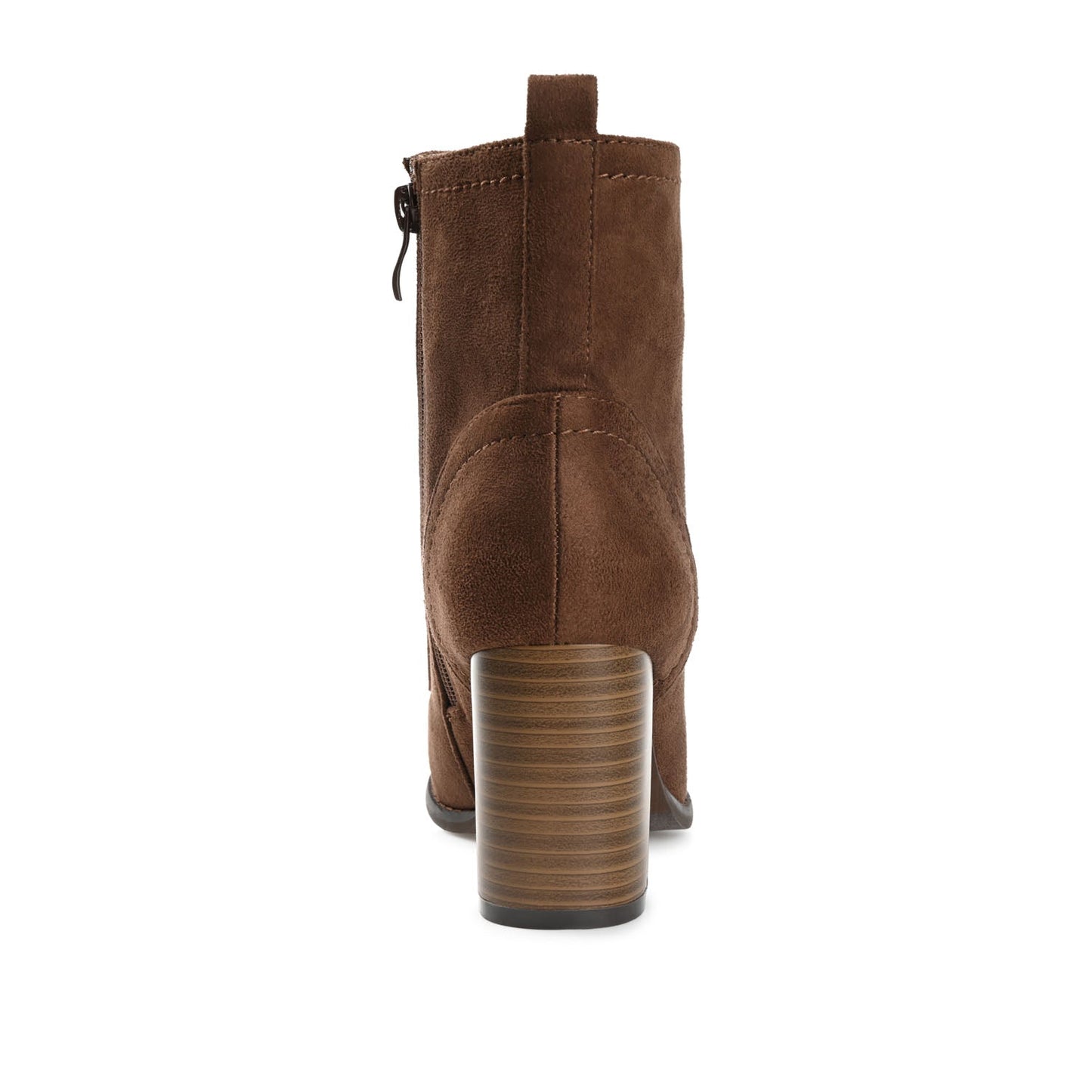 Journee BAYLOR LACE-UP BOOTIES IN WIDE - Brown Faux Suede