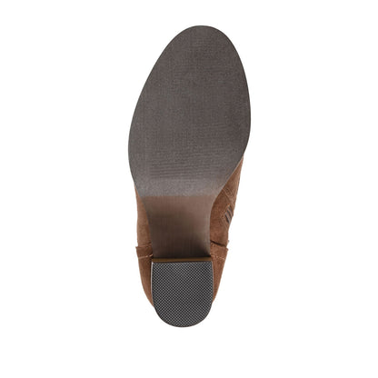 Journee BAYLOR LACE-UP BOOTIES IN WIDE - Brown Faux Suede
