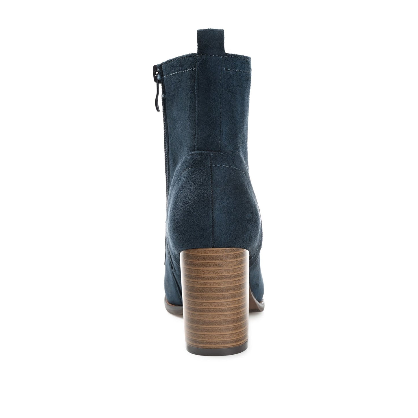 Journee BAYLOR LACE-UP BOOTIES IN WIDE - Navy Faux Suede