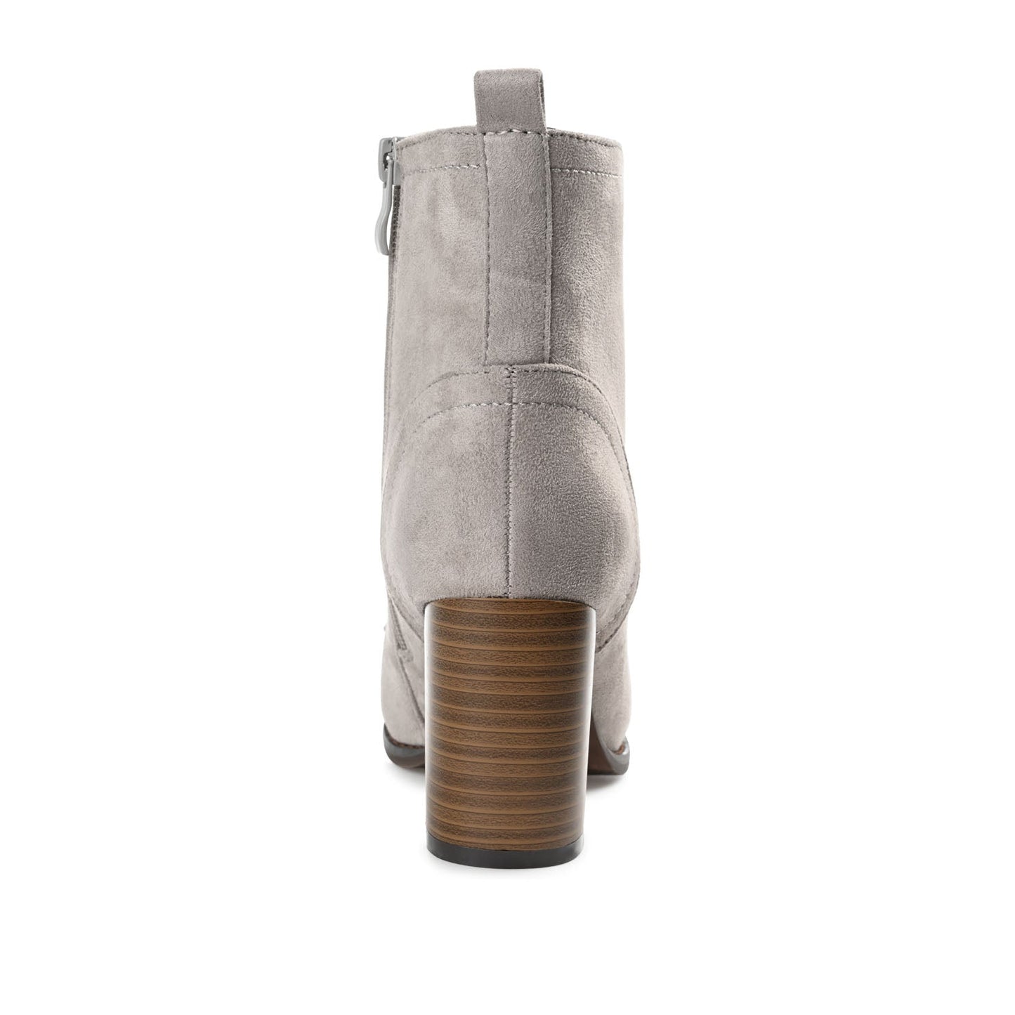 Journee BAYLOR LACE-UP BOOTIES IN WIDE - Grey Faux Suede