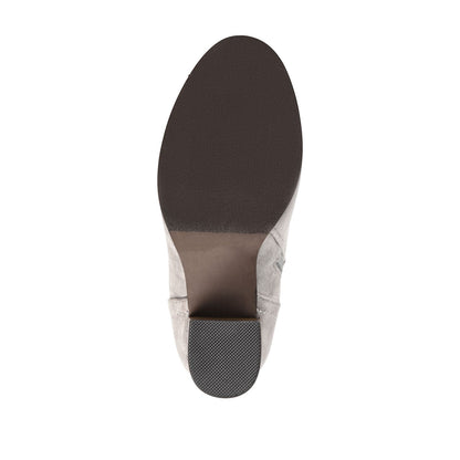 Journee BAYLOR LACE-UP BOOTIES IN WIDE - Grey Faux Suede