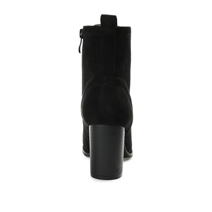 Journee BAYLOR LACE-UP BOOTIES IN WIDE - Black Faux Suede