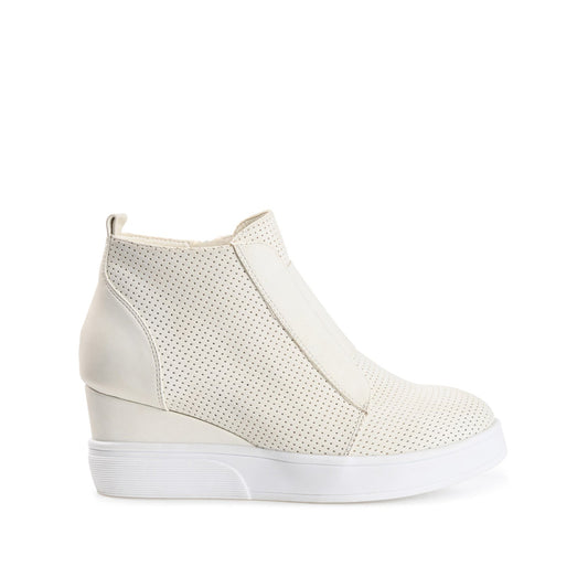 Journee CLARA WEDGE HEEL SNEAKERS IN WIDE - Bone PU