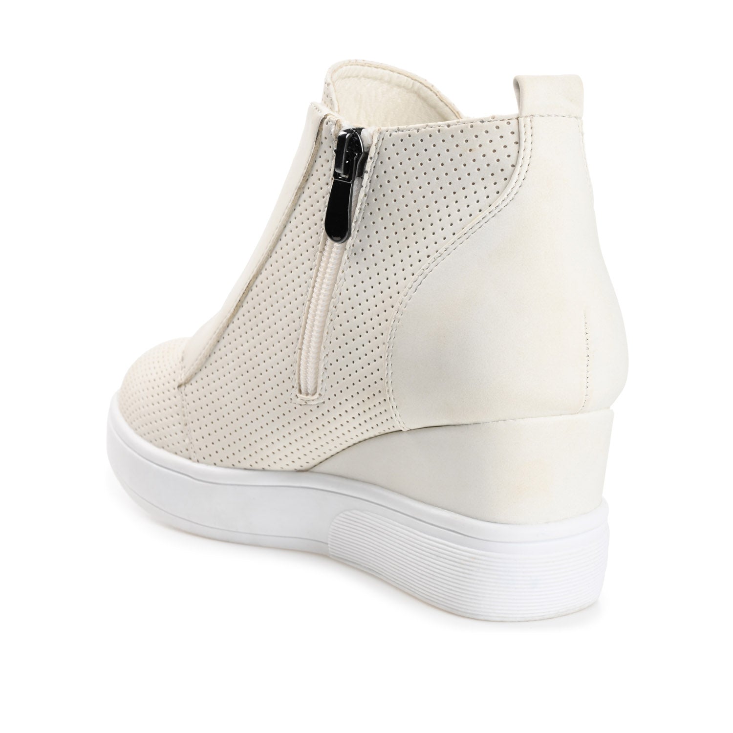 Journee CLARA WEDGE HEEL SNEAKERS IN WIDE - Bone PU