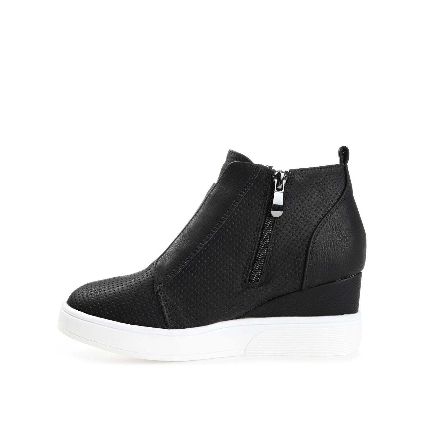 Journee CLARA WEDGE HEEL SNEAKERS IN WIDE - Black PU