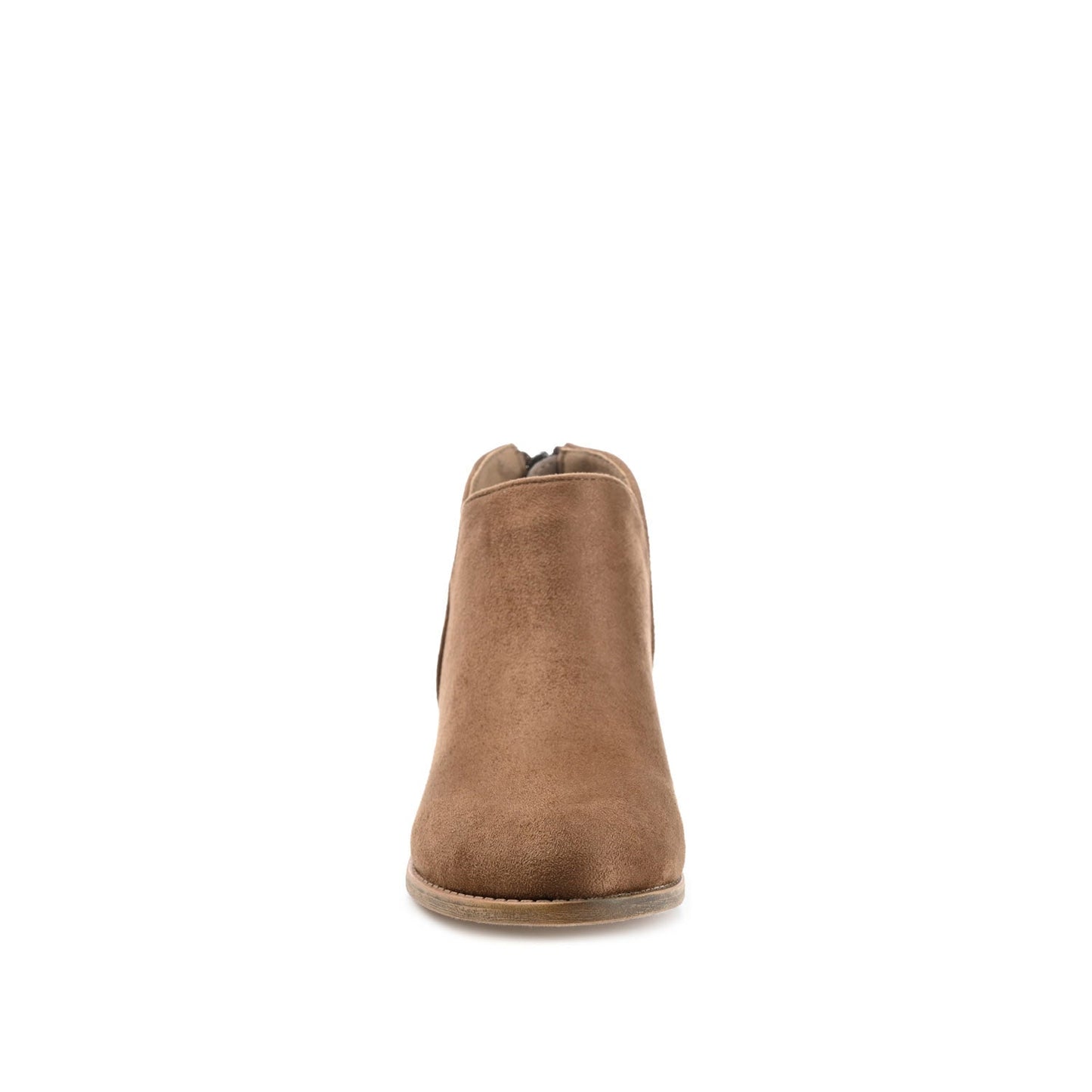 Journee LIVVY FAUX SUEDE ZIP-UP BOOTIES IN WIDE - Taupe