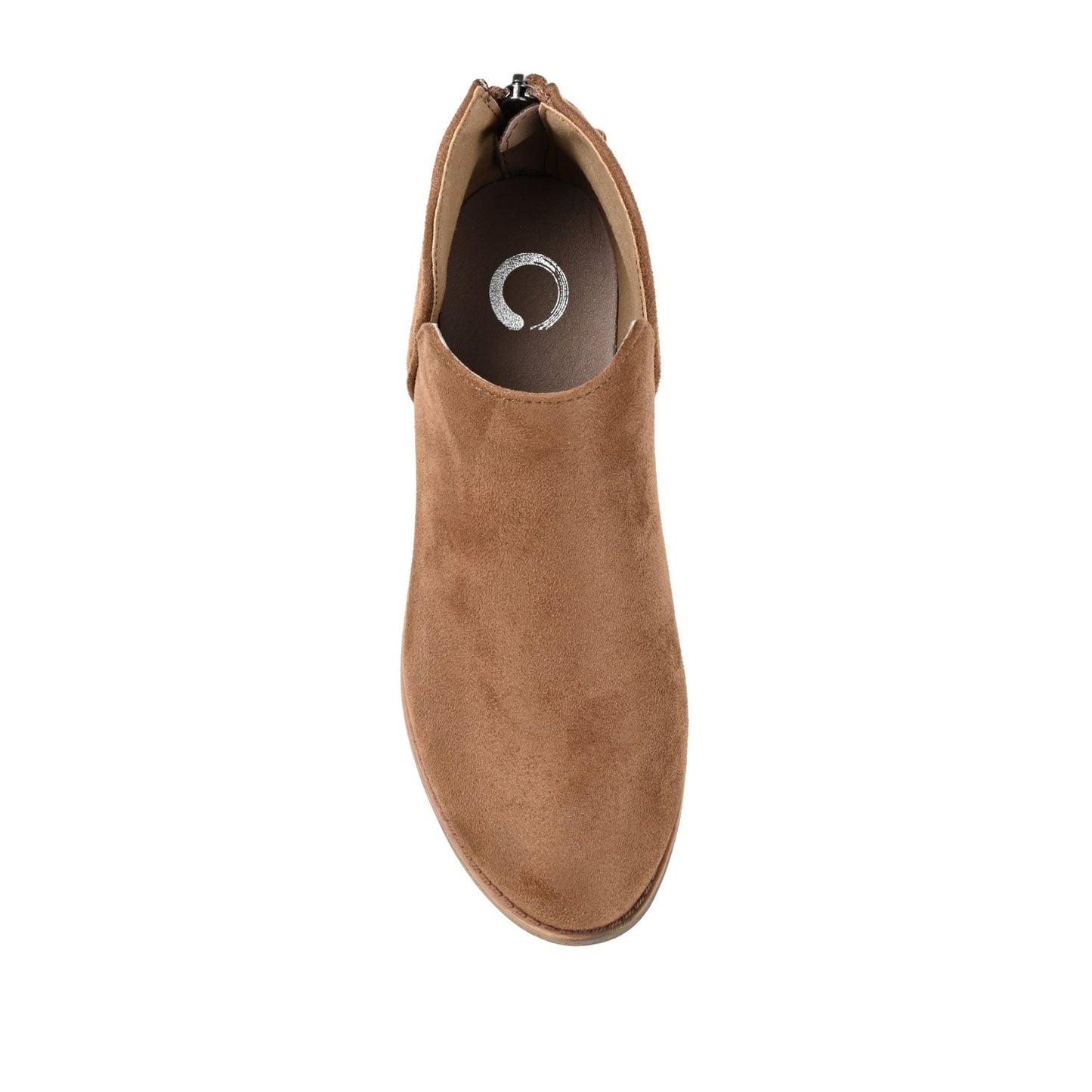 Journee LIVVY FAUX SUEDE ZIP-UP BOOTIES IN WIDE - Taupe