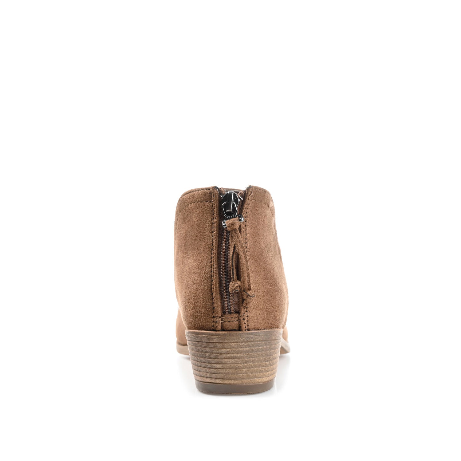 Journee LIVVY FAUX SUEDE ZIP-UP BOOTIES IN WIDE - Taupe
