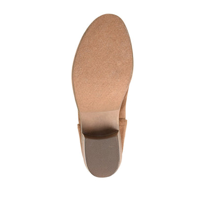 Journee LIVVY FAUX SUEDE ZIP-UP BOOTIES IN WIDE - Taupe