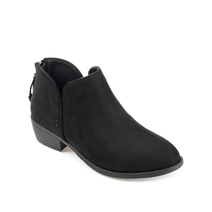 Journee LIVVY FAUX SUEDE ZIP-UP BOOTIES IN WIDE - Black