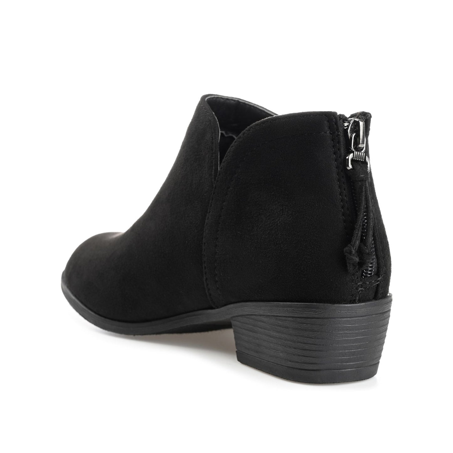 Journee LIVVY FAUX SUEDE ZIP-UP BOOTIES IN WIDE - Black