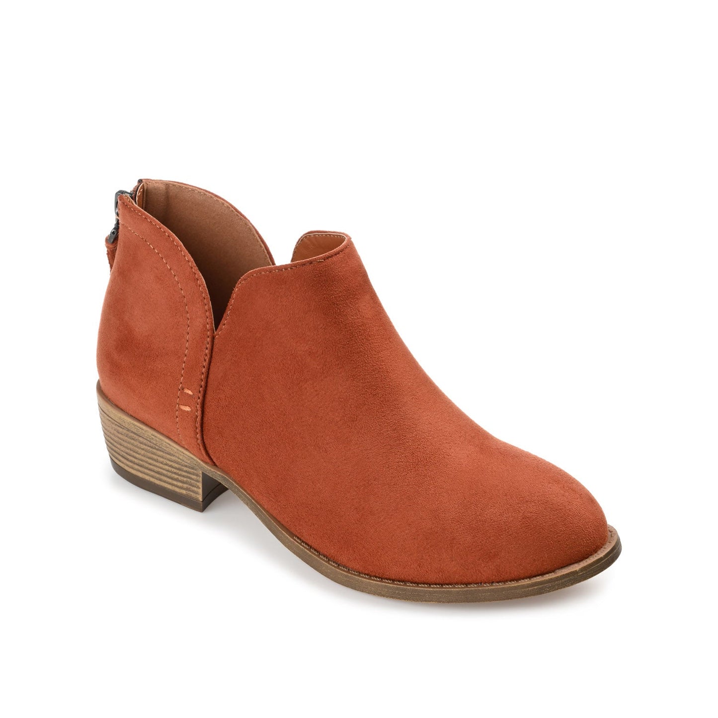 Journee LIVVY FAUX SUEDE ZIP-UP BOOTIES IN WIDE - Clay