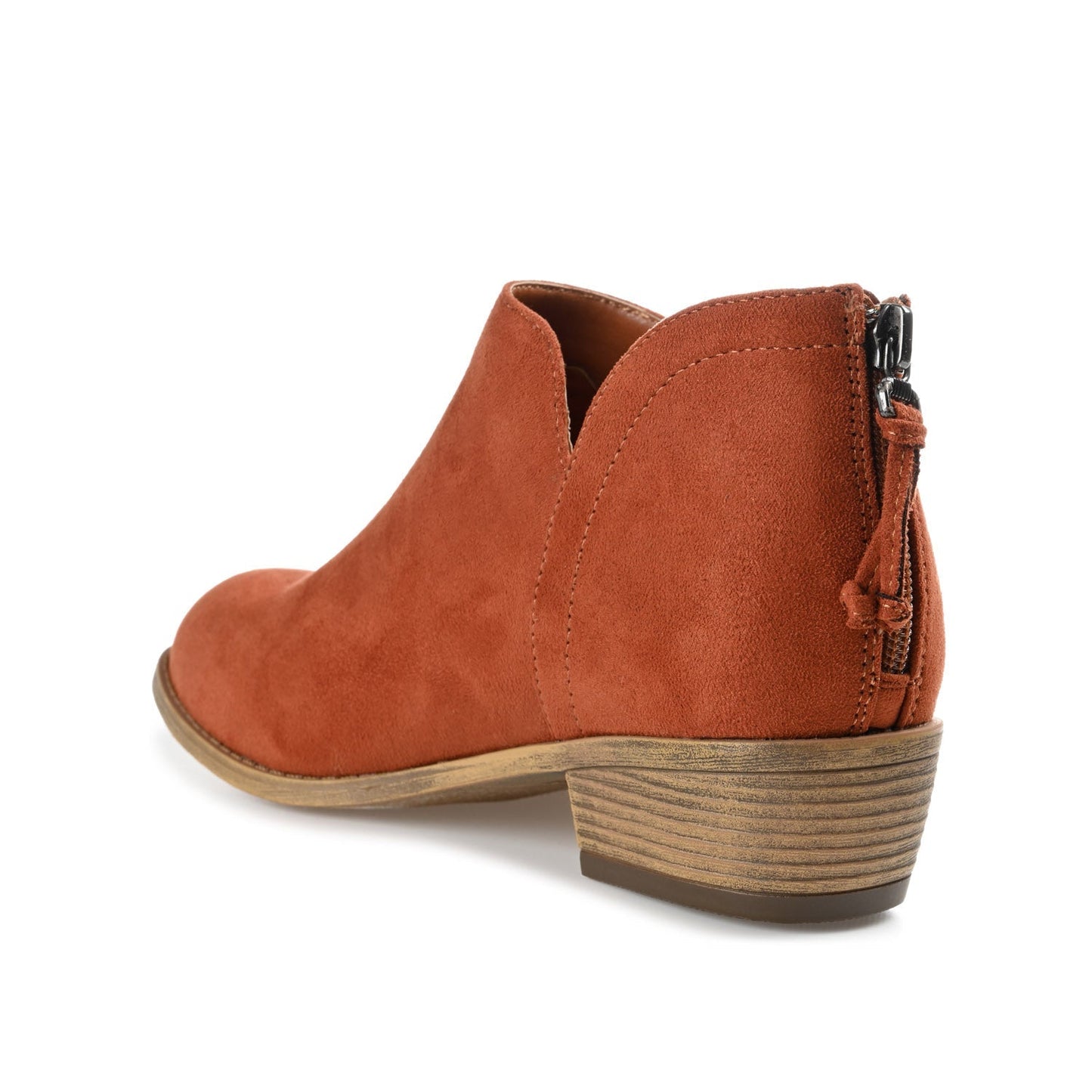 Journee LIVVY FAUX SUEDE ZIP-UP BOOTIES IN WIDE - Clay