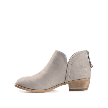 Journee LIVVY FAUX SUEDE ZIP-UP BOOTIES IN WIDE - Grey