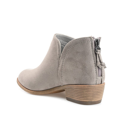 Journee LIVVY FAUX SUEDE ZIP-UP BOOTIES IN WIDE - Grey