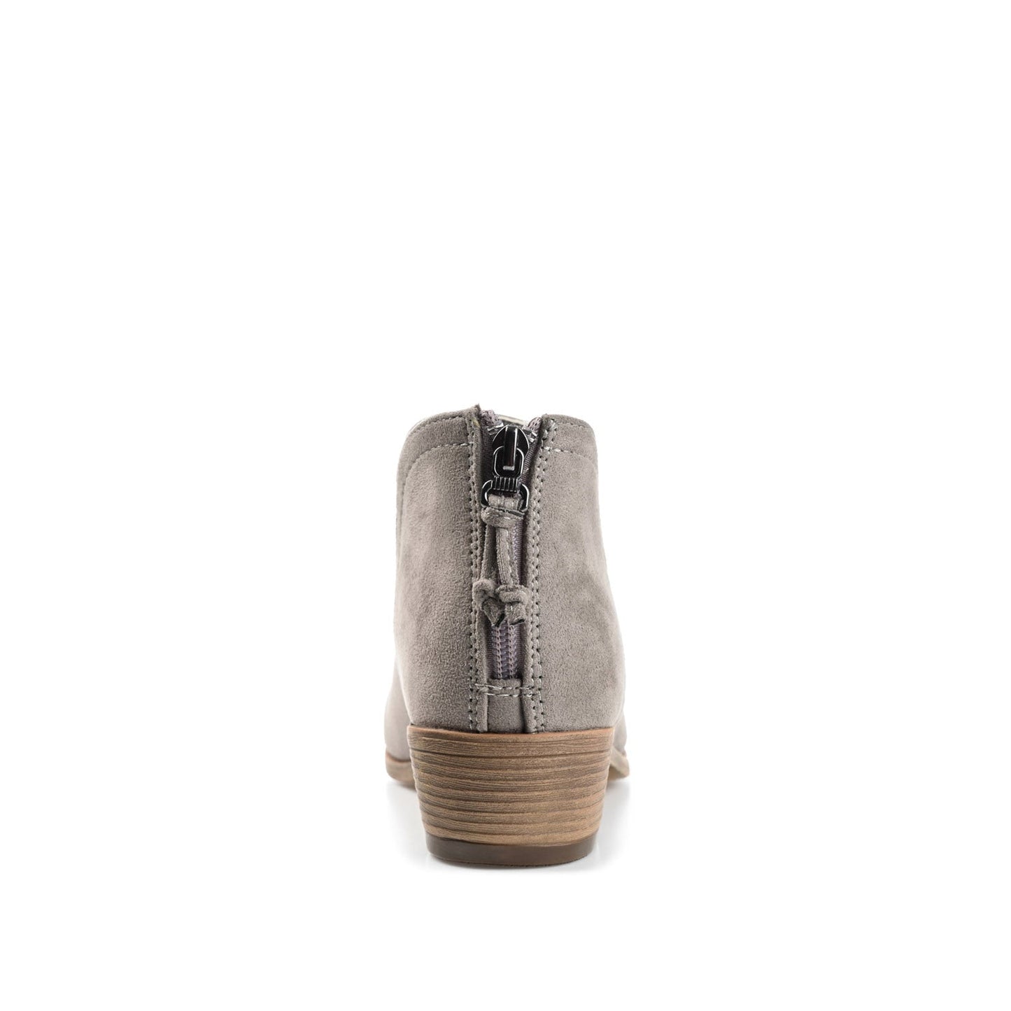 Journee LIVVY FAUX SUEDE ZIP-UP BOOTIES IN WIDE - Grey