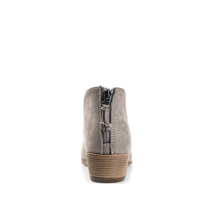 Journee LIVVY FAUX SUEDE ZIP-UP BOOTIES IN WIDE - Grey