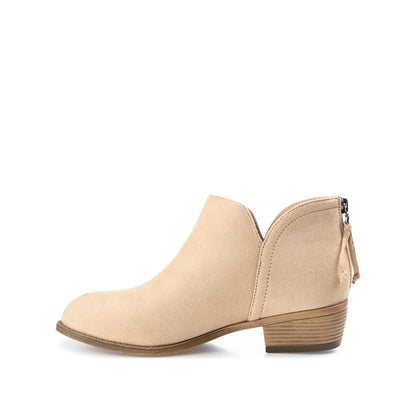 Journee LIVVY FAUX SUEDE ZIP-UP BOOTIES IN WIDE - Tan