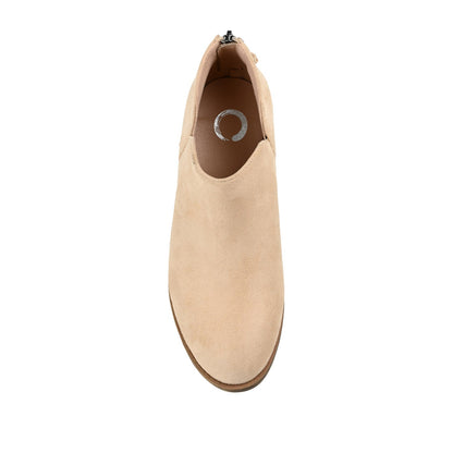 Journee LIVVY FAUX SUEDE ZIP-UP BOOTIES IN WIDE - Tan
