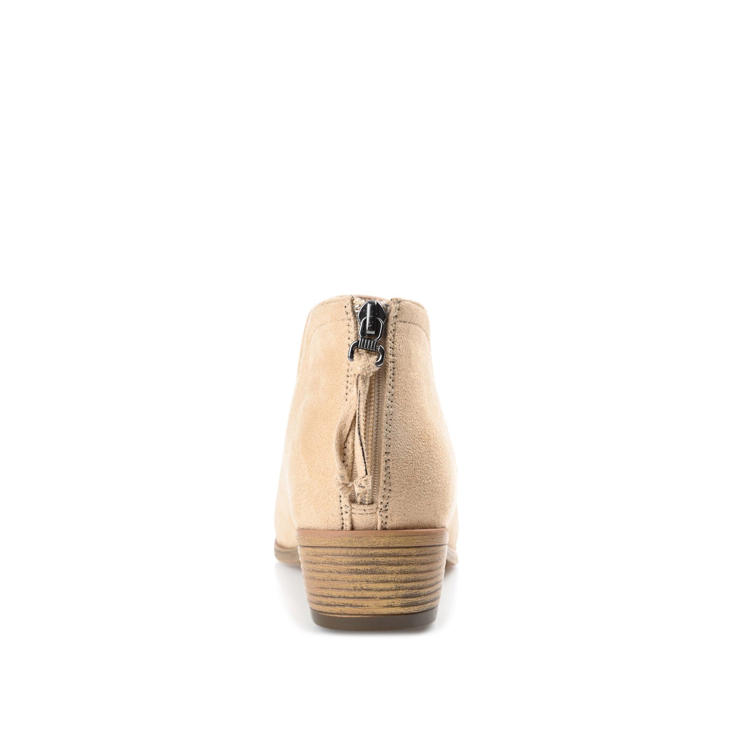 Journee LIVVY FAUX SUEDE ZIP-UP BOOTIES IN WIDE - Tan