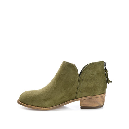 Journee LIVVY FAUX SUEDE ZIP-UP BOOTIES IN WIDE - Olive