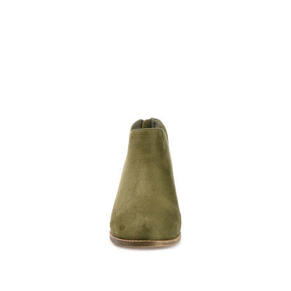Journee LIVVY FAUX SUEDE ZIP-UP BOOTIES IN WIDE - Olive