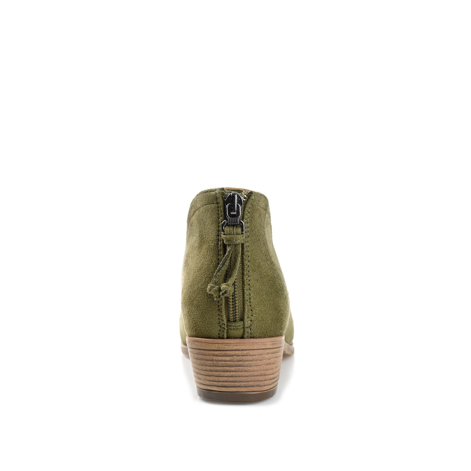 Journee LIVVY FAUX SUEDE ZIP-UP BOOTIES IN WIDE - Olive