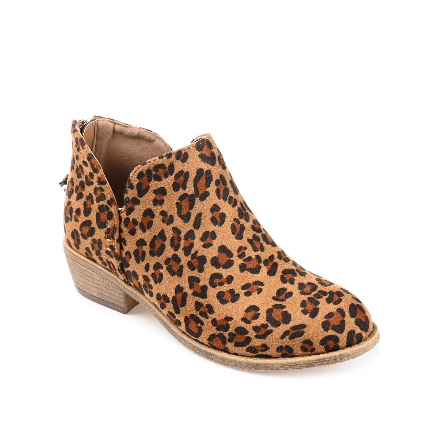 Journee LIVVY FAUX SUEDE ZIP-UP BOOTIES IN WIDE - Leopard