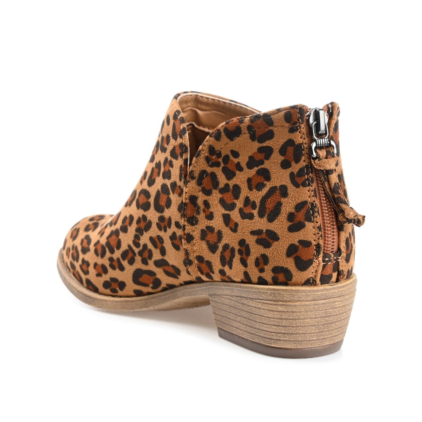 Journee LIVVY FAUX SUEDE ZIP-UP BOOTIES IN WIDE - Leopard