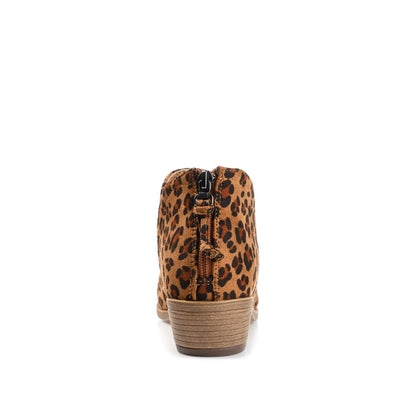 Journee LIVVY FAUX SUEDE ZIP-UP BOOTIES IN WIDE - Leopard