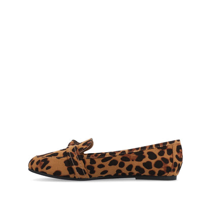 Journee MARCI FAUX SUEDE LOAFER FLATS IN WIDE - Leopard Faux