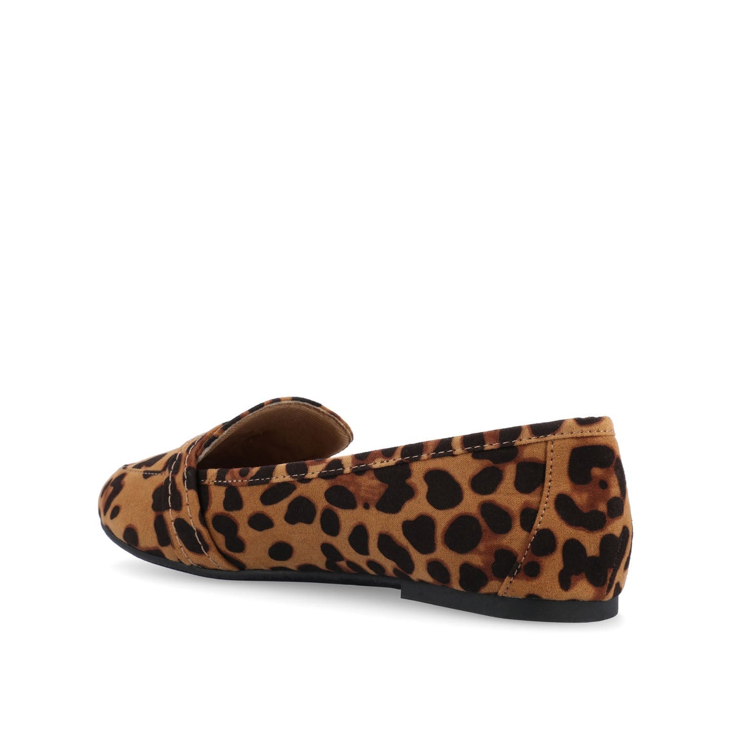 Journee MARCI FAUX SUEDE LOAFER FLATS IN WIDE - Leopard Faux