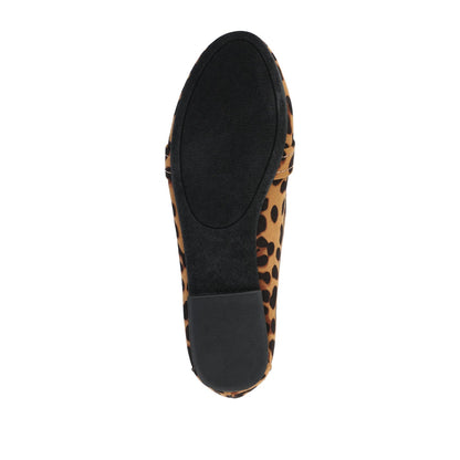 Journee MARCI FAUX SUEDE LOAFER FLATS IN WIDE - Leopard Faux