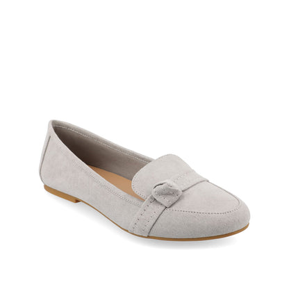 Journee MARCI FAUX SUEDE LOAFER FLATS IN WIDE - Grey
