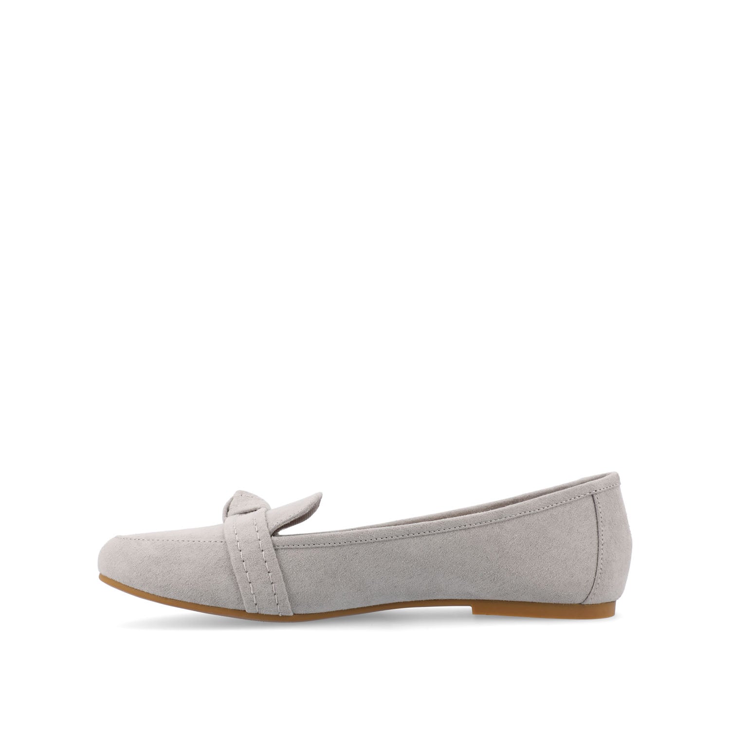 Journee MARCI FAUX SUEDE LOAFER FLATS IN WIDE - Grey