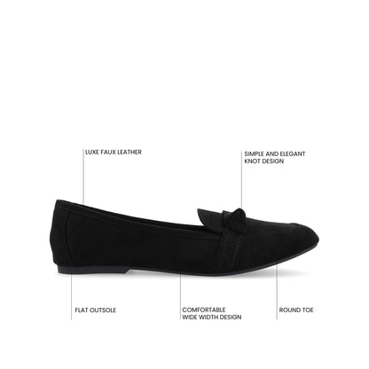 Journee MARCI FAUX SUEDE LOAFER FLATS IN WIDE - Black