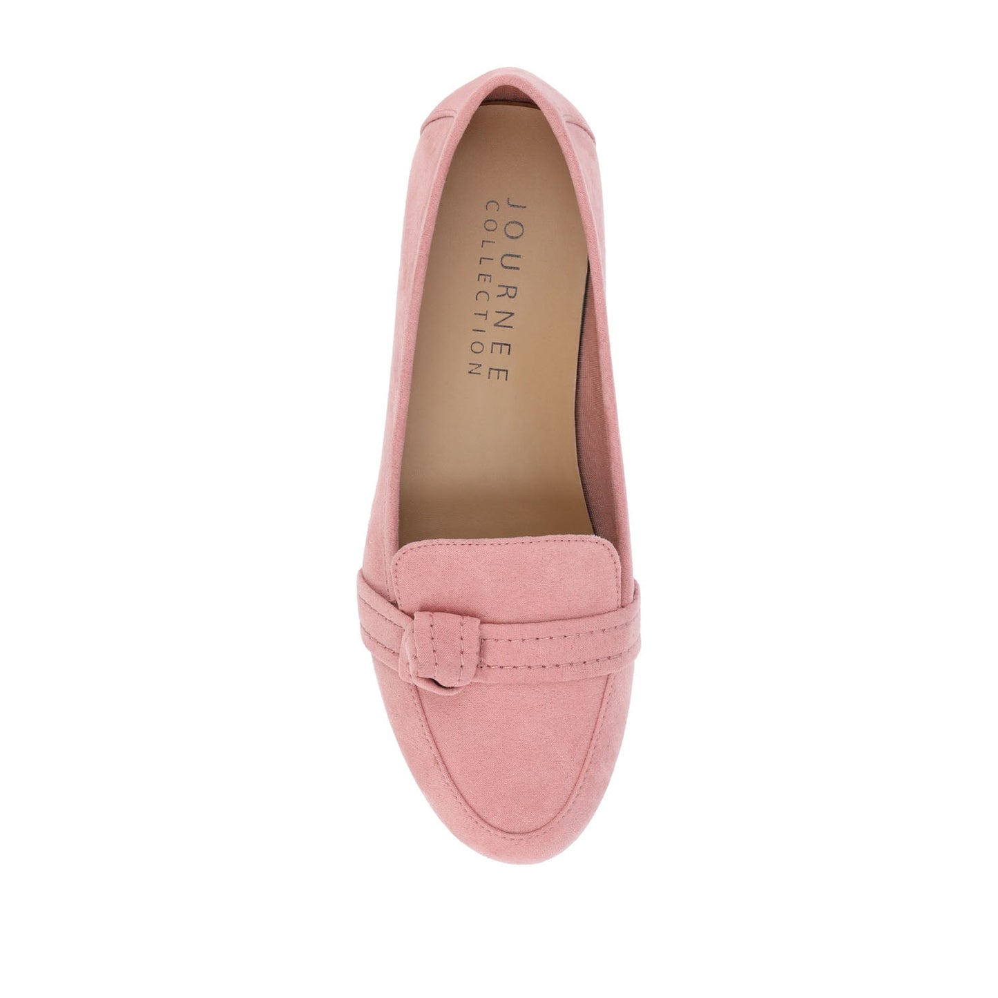 Journee MARCI FAUX SUEDE LOAFER FLATS IN WIDE - Blush
